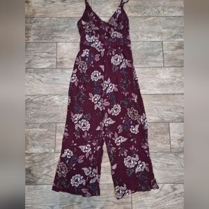 Moral Fiber Plum Floral Jumpsuit